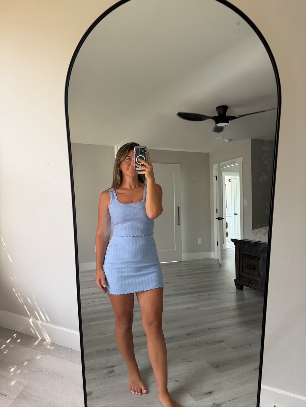 Aerie offline Ribbed Light Blue Tank and Skirt Set - Women - Picture 5 of 6